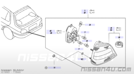Lamp rear combination, left-hand Nissan Sunny N14 liftback B6555-62C20 Used part.