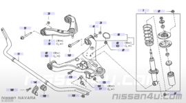 Veerpoot vooras YD25DDTI Nissan 56110-EB32D D40/R51