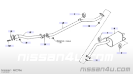 Tube exhaust, front K9K Nissan Micra K12 20010-AY600