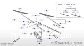 Pivot wiper, no 1 Nissan Micra K10 28850-04B05 Used part.