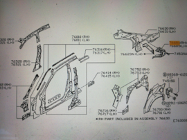 Bevestigingspunt gordel rechtsachter Nissan Primera P11 hatchback 76684-2F730 Gebruikt.