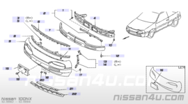 Onderlip voorbumper Nissan 100NX 62662-61Y00 gebruikt