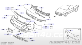 Bumperbalk voorbumper Nissan 100NX B13 62030-61Y30 (62030-61Y00) Gebruikt.