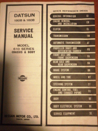 Service manual '' Model 610 series chassis and body '' Datsun Bluebird 610 SM4E-0610G1 Used part.