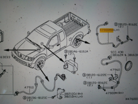 ABS sensor linksachter Nissan Navara D40 47901-EB300