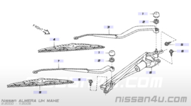 Ruitenwissermotor met mechaniek Nissan Almera N16 28800-BN010