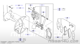 Remblokset vooras Nissan Urvan/King van E24 41060-08N92 Nieuw.