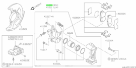 Caliper front right-hand, without pads or shims SR20DE GTI Nissan 41001-54C03 B13/ N14 Original.