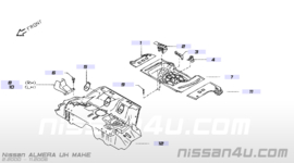 Ondersteuningsplaat achterbank links Nissan Almera N16 74521-4M600