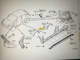 Spatbordverbreder rechtsachter Juke F15 78860-1KA6A Origineel.