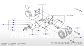 Poelie aircocompressor Nissan 11925-9F600 N16/ P11/ P12/ V10/ WP11 Gebruikt.