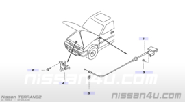 Motorkapsluiting Nissan Terrano2 R20 65601-7F000 Gebruikt.