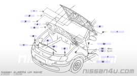 Motorkapscharnier links Nissan Almera N16 65401-BM430 KL0