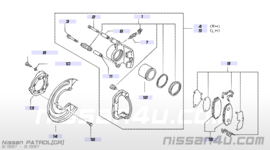 Remblokken achteras Nissan Patrol Y60 44060-20J85 Origineel.