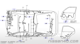 Kabelboom voorportier rechts Nissan Almera N16 24125-BM706