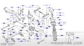 Schokdemper rechtsachter Nissan Maxima J30 55302-89E26 (55302-89E01)