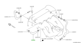 Nokkenasventilatieslang Nissan Micra K11 11826-4F105 Gebruikt.