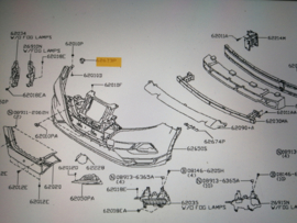 Bracket-front bumper side, right-hand Nissan Qahqai J11 62222-4EA0A Original.