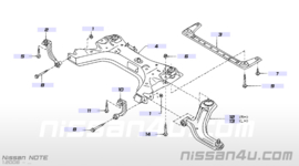 Draagarm rechtsvoor Nissan 54500-BC42A E11/K12