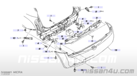 Montagesteun achterbumper rechts Nissan Micra K12 85226-AX600 Origineel