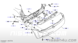 Fascia-rearbumper Nissan Micra K12 85022-AX640 Primer New.