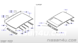 End cap-drip moulding, right-hand Nissan Micra K10 73854-01B00 Original