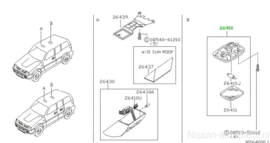 Interieurlamp Nissan Terrano2 R20 26410-0X001 Origineel.