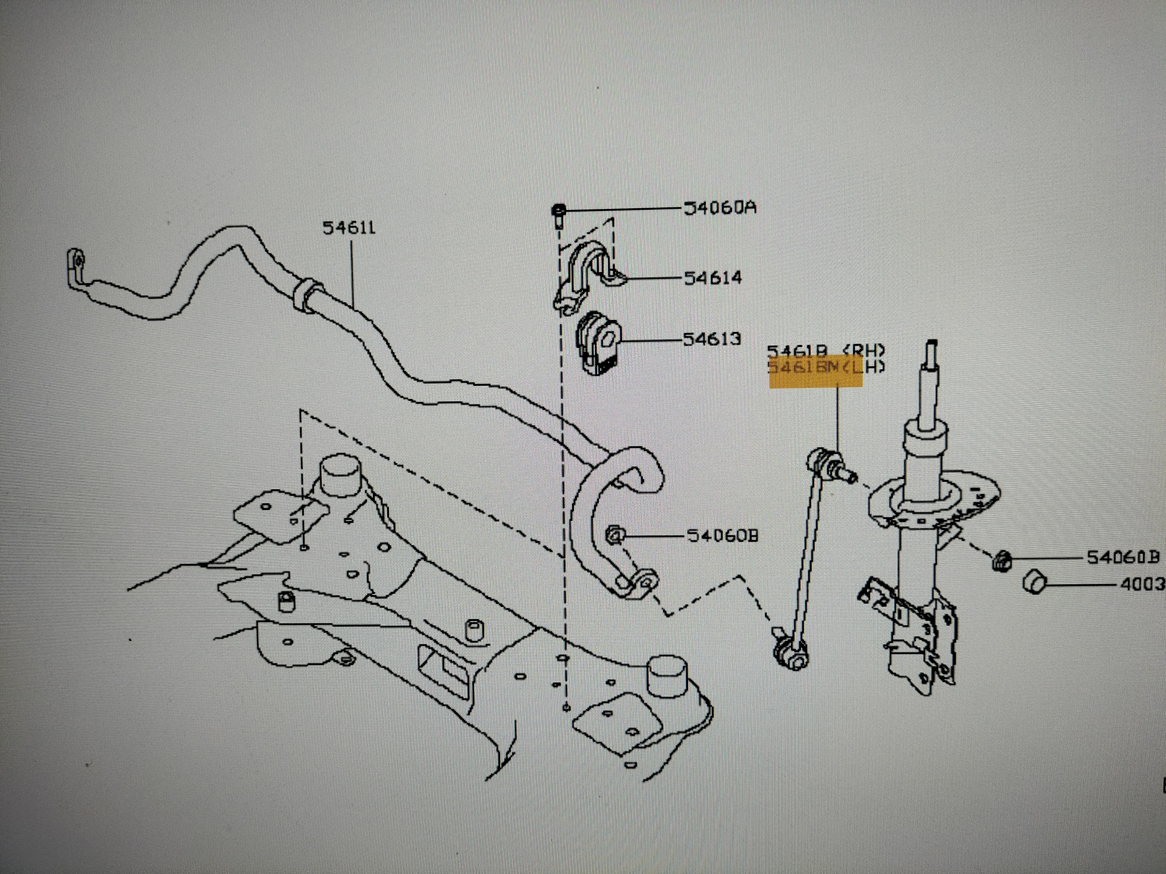 Rod assy-connecting, stabilizer front left-hand Nissan 54668-1AA0E J10/ J32/ Z32/ Z51 Origineel