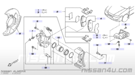 Ventilatietunnel remklauw Nissan Almera N15 GTI 63823-0N600