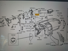 Afdekkap boven kilometerteller Nissan Qashqai J10 68235-JD00A