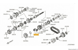 Bearing-needle transfer gear Nissan 33136-33G00 D21/ D22/ LCD22/ R20/ R50/ WD21/ Y60/ Y61 Original.