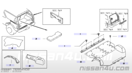 Kofferbakmat Nissan Terrano2 R20 84904-7F000 aangepast