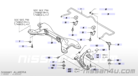 Draagarm Nissan Almera N15. links. 54501-0M060