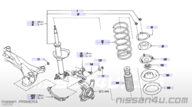 Beschermhoes schokdemper vooras Nissan 54050-2Y002 CA33/ P12/ Z50