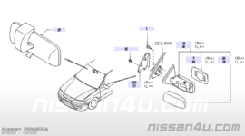 Spiegelkap links Nissan Primera P11/ WP11 96336-2F075 (96336-9F503)