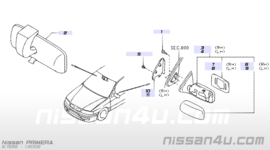 Spiegelkap rechts Nissan Primera P11/ WP11 96335-2F075 (96335-9F503)