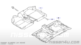 Carpet-floor, rear Nissan Almera N16 74906-BM500