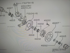 Vulring wielnaaf vooras MA10 Nissan Micra K10 40270-01B13 (7,115) Origineel.