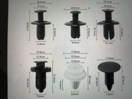 Assortment of mounting clips black/white (20210424) New.