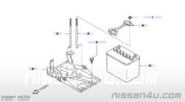 Moer accumontagestang / ruitenwisserdraaipunt Nissan 08911-1062G Gebruikt.