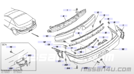 Bevestigingsclip achterbumper Nissan B12/B13/Y61 62228-61A00