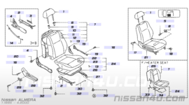 Hoofdsteun voorstoel Nissan Almera N15 86400-1N001