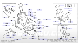 Afdekkap achterzijde montagebout voorstoel Nissan Almera N15 87509-0M400