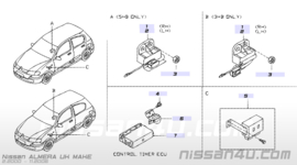 Airbagsensor links Nissan Almera N16 98831-BM725 (98831-BM740) (0 285 002 010)