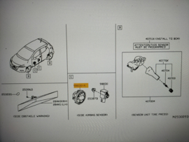 Sensor assy-side air bag, front door Nissan Micra K14 98836-5FL0A Used part.