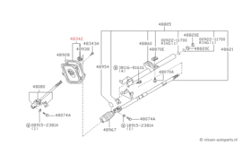 Doorvoer stuurkolom Nissan Micra K10 48340-05B00 Gebruikt.
