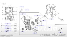 Voorste krukaskeerring Nissan 13510-50B10 B13/ N15/ W10/ Y10