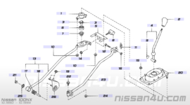 Massademper schakelstang Nissan 34568-50J00 B13/ N14/ N15/ P10/ W10/ Y10 Gebruikt.