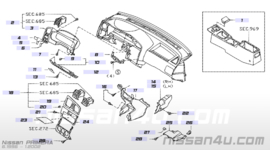 Afdekkap stuurhoogteverstelling Nissan Primera P11/WP11 68106-9F601
