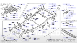Bracket-cab mounting, third left-hand Nissan Patrol 160 95835-C6000 Original.